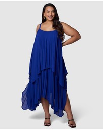 Pink Dusk by Curve Project - Sinful Heart Pleated Maxi Dress