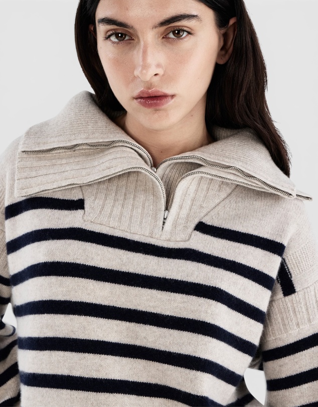 rag & bone - Ilaria Stripe Half Zip Sweater
