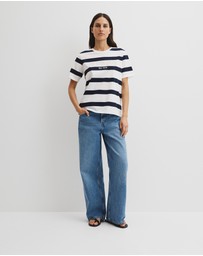 Country Road - Australian Cotton Stripe Heritage Embroidered T-shirt