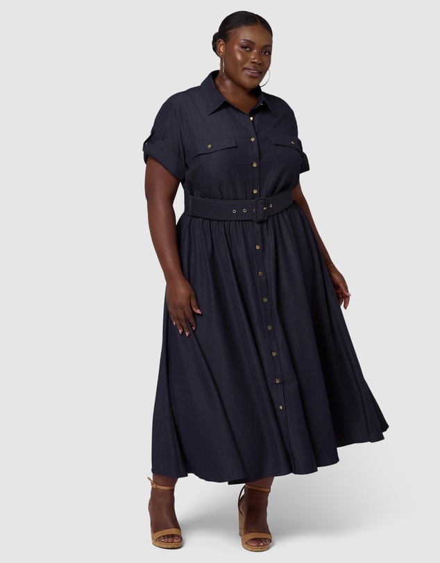 Indigo Tonic - Eden Luxe Chambray Midi Dress