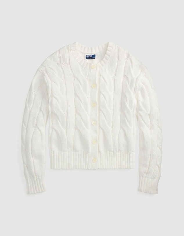 Polo Ralph Lauren - Cable-Knit Cotton Crewneck Cardigan - The ICONIC Exclusive