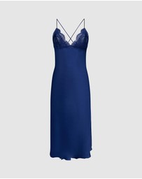 Hunkemoller - Dorothy Satin Lace Midi Slip Dress