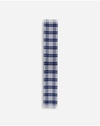 Ozwear Connection Uggs - 100% Wool Scarf Navy Ivory Check