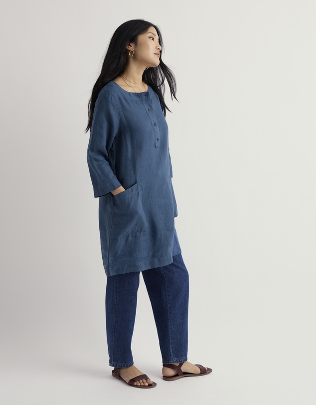 Seasalt - Seasalt Cornwall Blue Harbour Wall Linen Tunic