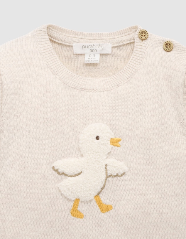 Purebaby - Chenille Embroidered Jumper-Kids-Babies