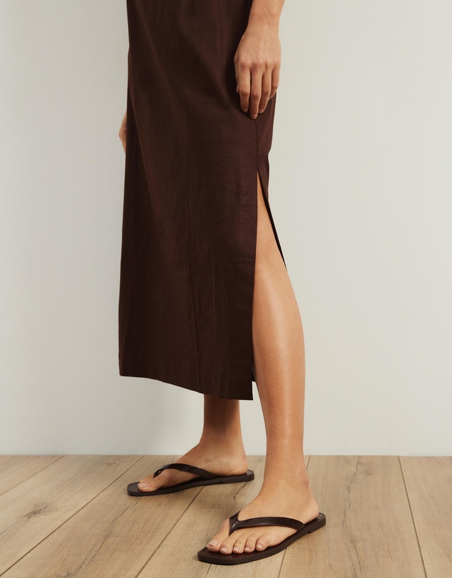 Atmos&Here - Remi Linen Blend Midi Shirt Dress