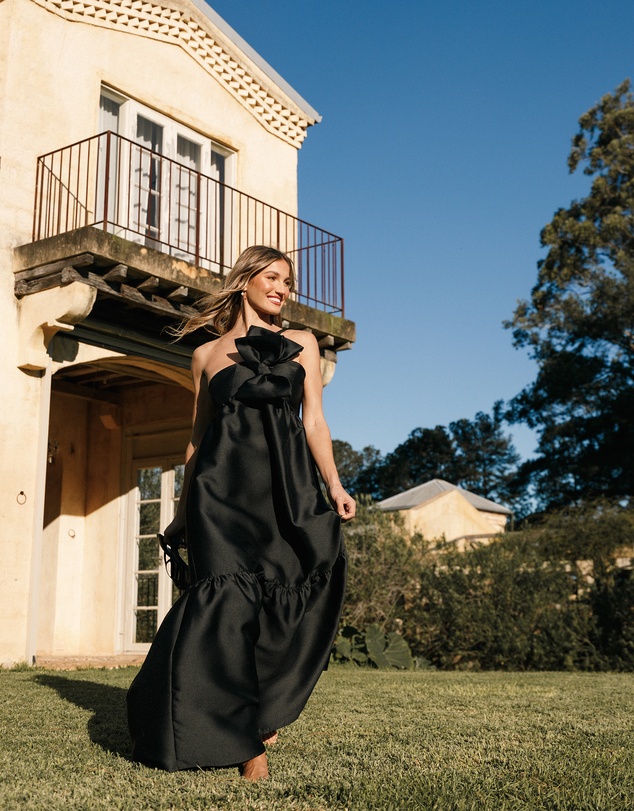 Petal & Pup - Betina Bow Front Maxi Dress - Black