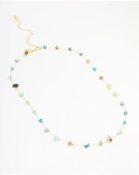 Lovisa - Gold Plated Semi Precious Stones Station Necklace