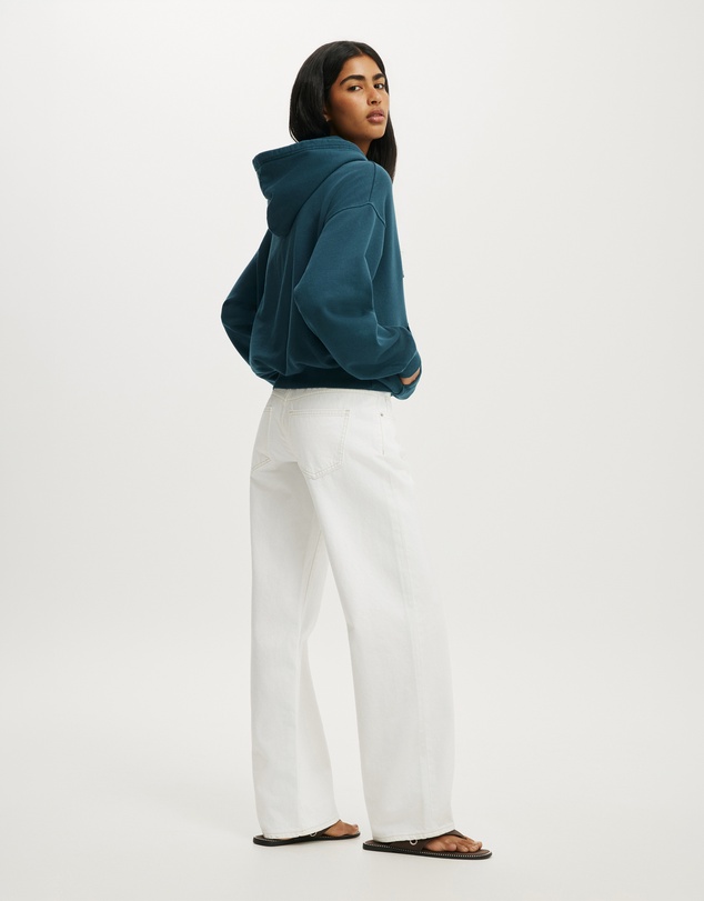 Cotton On - Graphic Boxy Fleece Hoodie