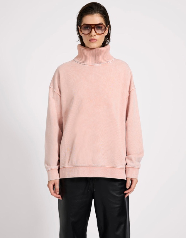 ONE TEASPOON - Fleece Roll Neck Sweater - Blush Pink