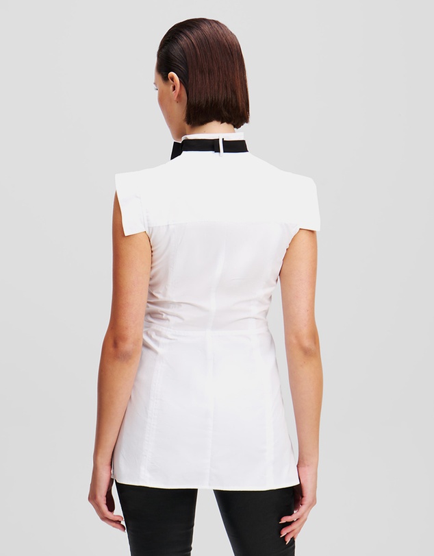 Karl Lagerfeld - Sleeveless Bow Tie Blouse