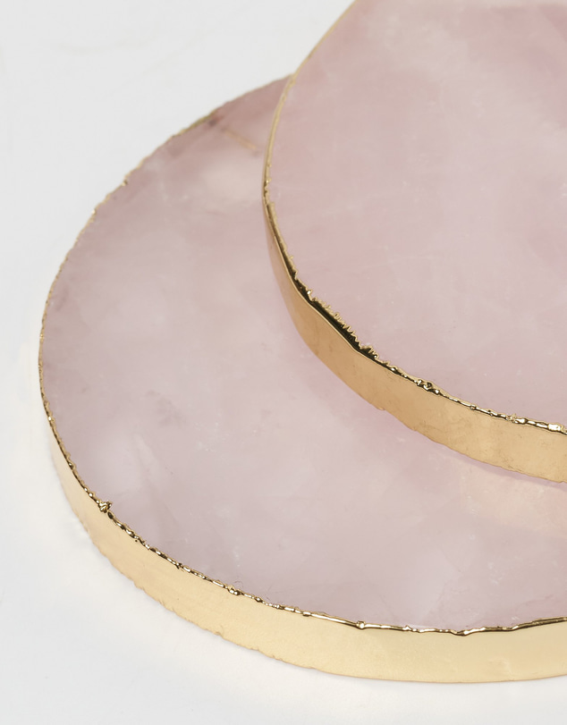 Miz Casa and Co - Rose Quartz Crystal Coasters