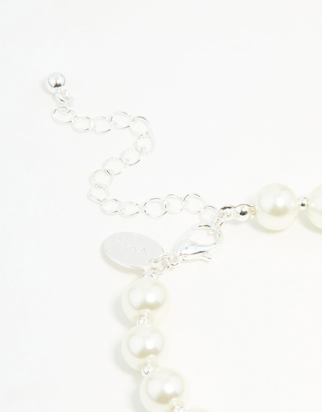 Lovisa - Silver Plated Pearl Chain Bracelet