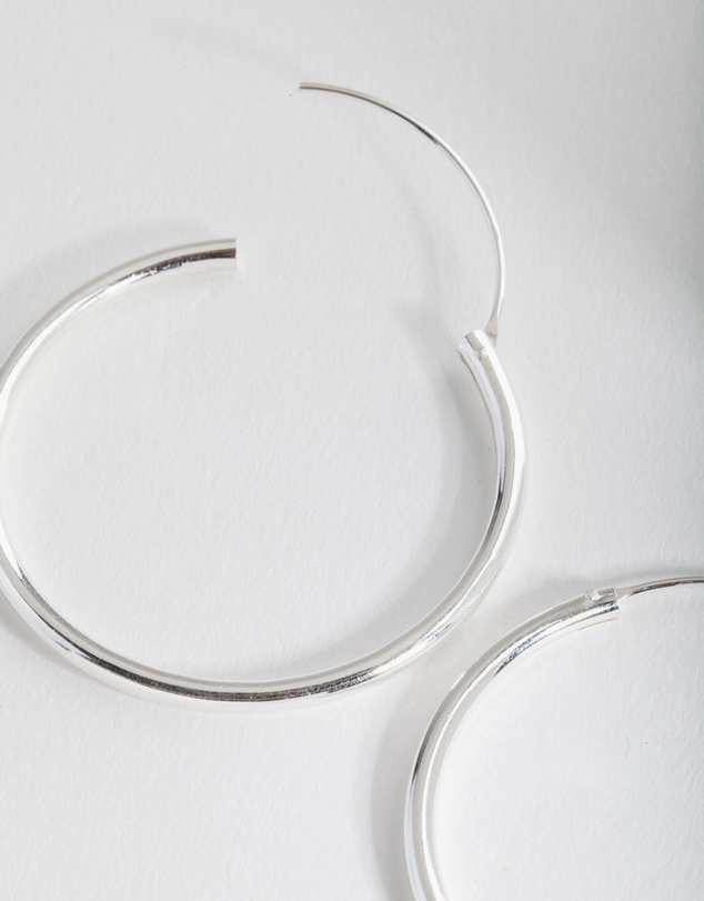 Lovisa - Sterling Silver Thick Hoop Earrings