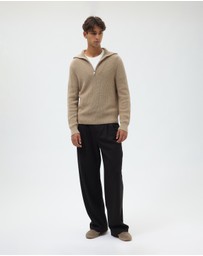 AERE - Wool Blend Quarter Zip