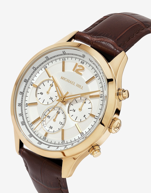 Michael Hill - Men's 42mm Chronograph Watch in Gold-Tone Stainless Steel