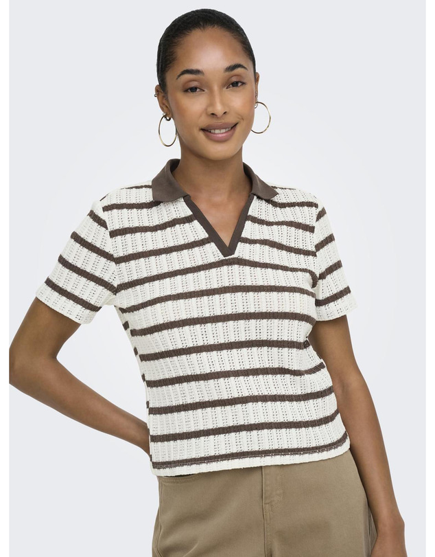 ONLY - Halia Striped Collared Top