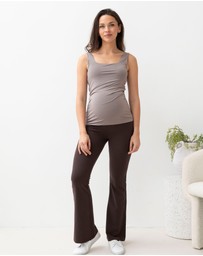 Angel Maternity - Maternity Deluxe Modal Tank in Mink Grey