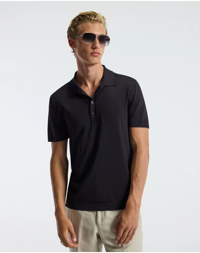 Calibre - Shiny Rayon Polo Currant