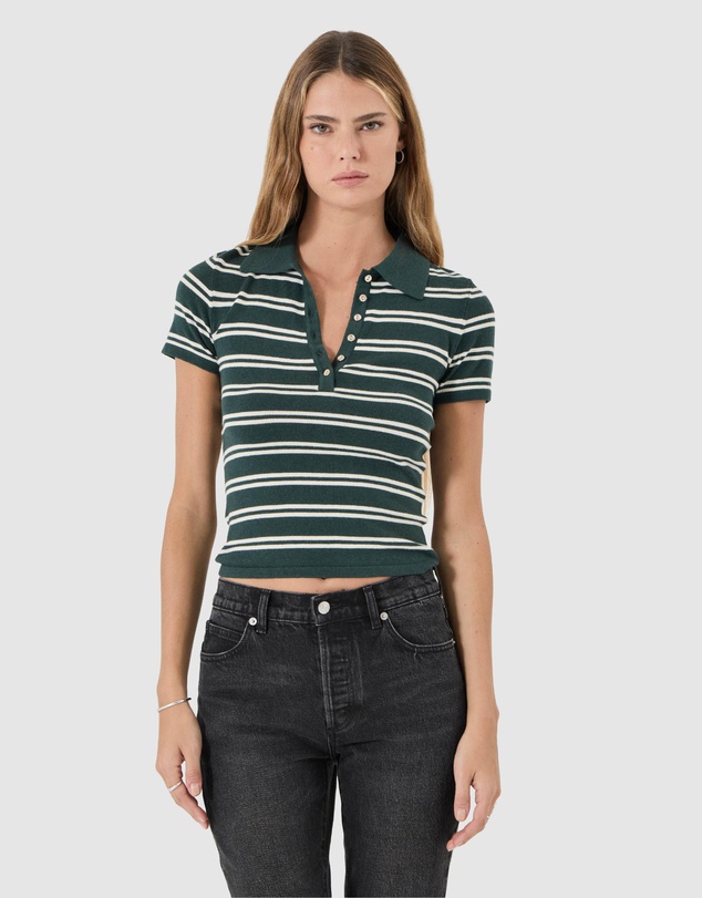 Rolla's - Lady Knit Polo Top - Deep Green