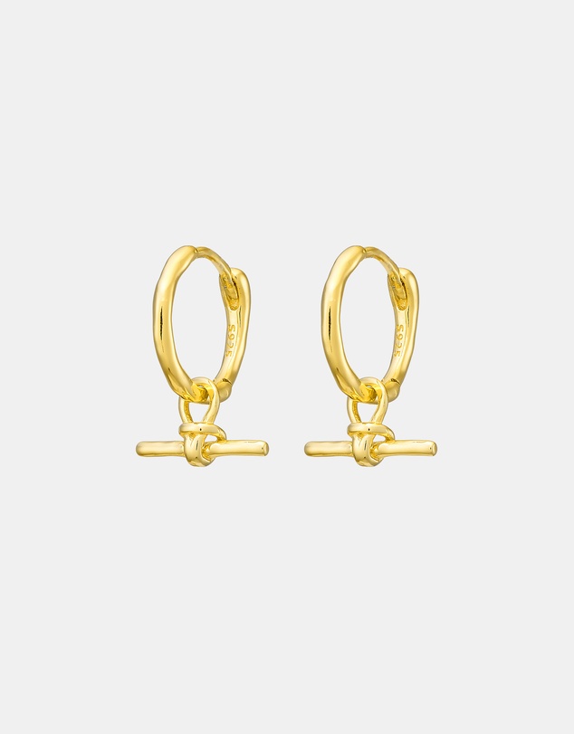 Zoe Olivia - 14K Gold Vermeil Lustre T-Bar Huggies