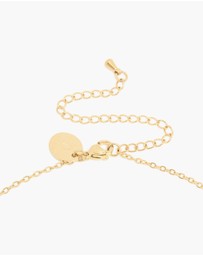 Lovisa - Waterproof Gold Plated Stainless Steel March Blue Cubic Zirconia Birthstone Necklace & Earrings Set