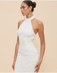 CHANCERY - Lara Lace High Neck Halter Maxi Dress