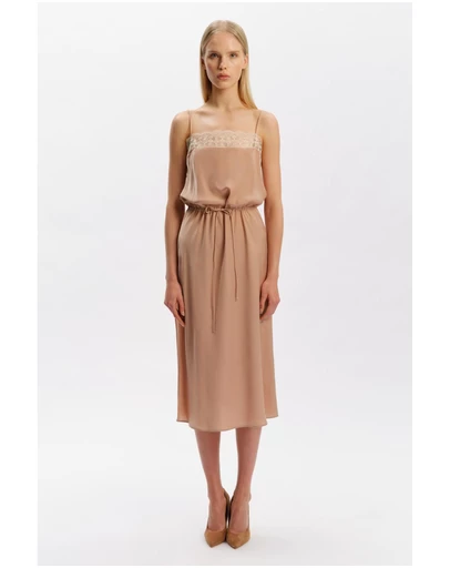 Bardot - Olina Lace Satin Midi Dress