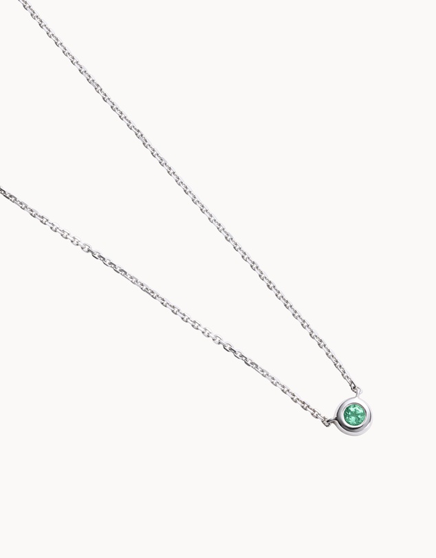 Kirstin Ash - Petite Birthstone Necklace May Emerald