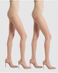 High Heel Jungle - Sheer Magic Ultra Sheer Tear Resistant Tights - Nude - 2 Pack - Medium/ Large/ Tall