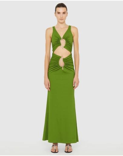 Christopher Esber - Paisley Rushed Disconnect Tank Dress