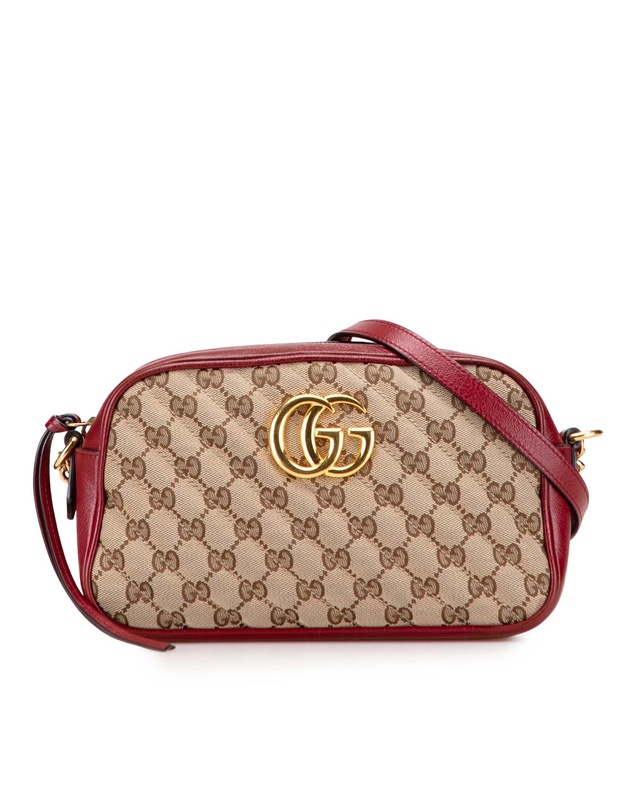 Pre-Loved by Azura Reborn - Pre-Loved Small GG Marmont Matelasse Canvas Crossbody