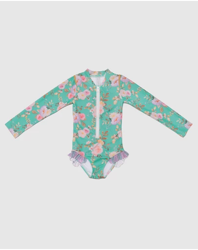 Olga Valentine - Long Sleeve Zip One Piece Swimsuit 