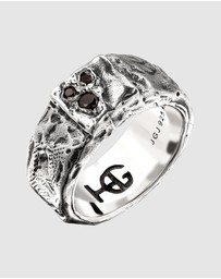 Haze & Glory - ICONIC EXCLUSIVE - Ring Men Crystal Signet Band 925 Sterling Silver