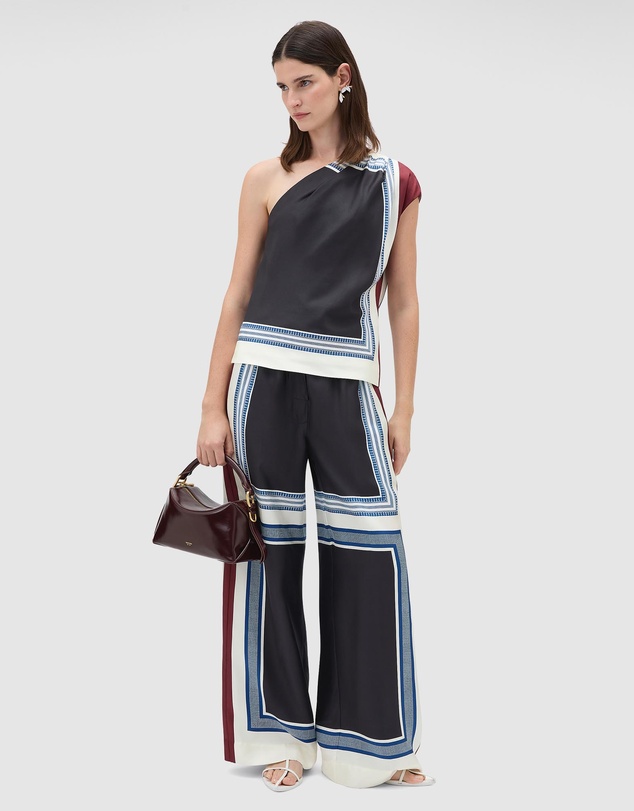 Oroton - Silk Scarf One Shoulder Top