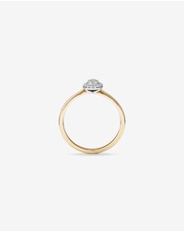 Michael Hill - 0.10 Carat TW Pear Cluster Diamond Promise Ring in 10kt Yellow and White Gold