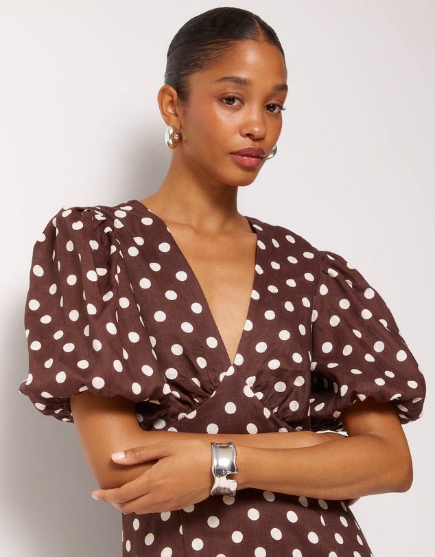 AERE - Tessa Linen Midi Dress