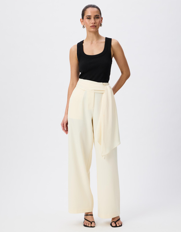 Tussah - Arianna Satin Scarf Tie Tailored Pants