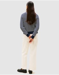 Tommy Hilfiger - Striped Script Logo Sweater