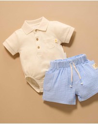 Purebaby - Polo Bodysuit -Kids-Babies
