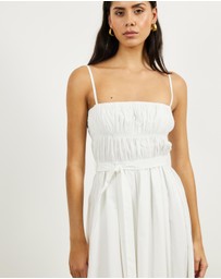 Minima Esenciales - Paloma Gathered Poplin Maxi Dress