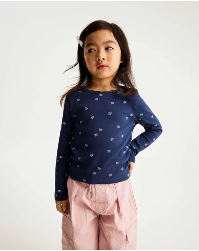 Cotton On Kids - Fitted Long Sleeve Essential Gathered Top