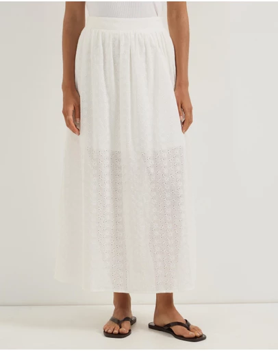 Atmos&Here - Luci Broderie Long Midi Skirt