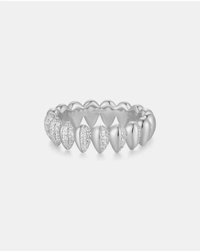 Ania Haie - Ania Haie Silver Sparkling Puffy Spike Ring
