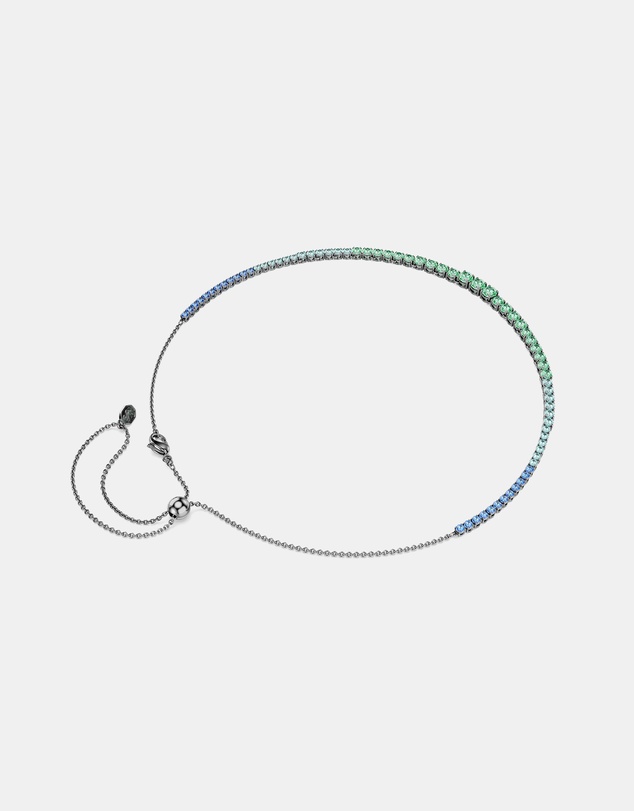 Swarovski - Matrix Necklace, Gradient Of Round Cuts, Multicolored, Ruthenium Plated