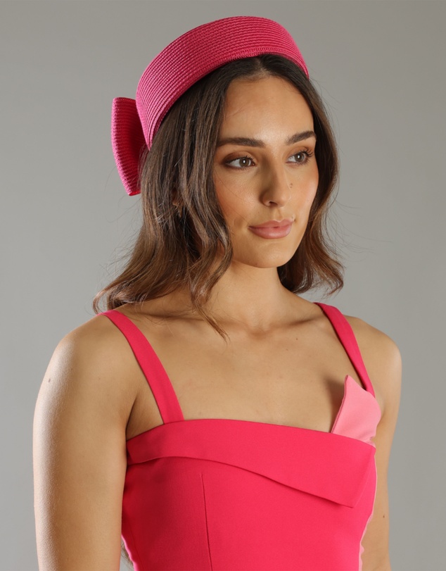Morgan & Taylor - Tara Racewear Pillbox Hat in Hot Pink