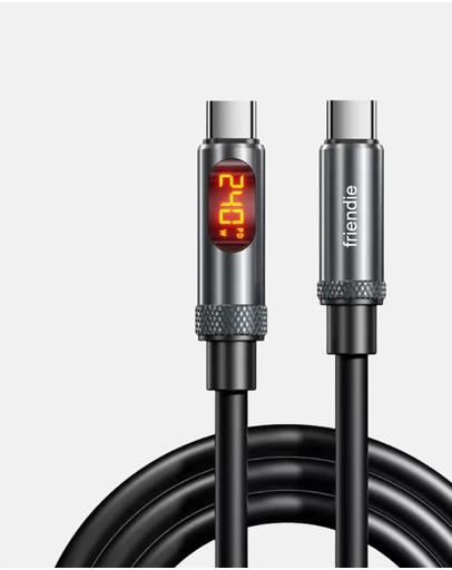 Friendie - Studio USB C to USB C Fast Charging Cable — 240W, LED Display, PD 3.1