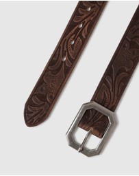 Belle & Bloom - Stand By Me Embossed Leather Belt