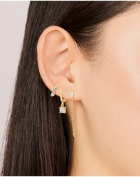 Lovisa - Waterproof Gold Plated Stainless Steel Cubic Zirconia Pave Earrings Stacking Pack