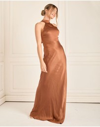 Six Stories - Halter Neck Satin Bridesmaid Dress